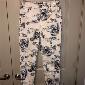Printed White Jean